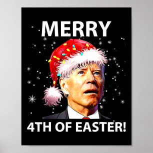 Frohe 4. Ostern Spaß Joe Biden Weihnachten Hässlic Poster