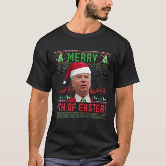 Frohe 4. Ostern Weihnachten hässlich Sweater Funny T-Shirt (Vorderseite)