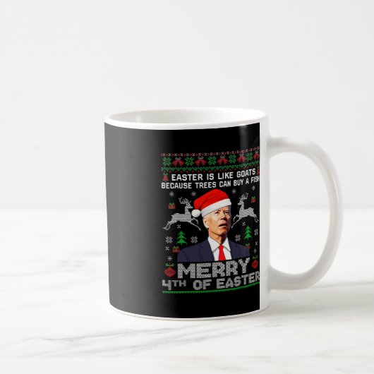 Frohe 4. Osterspass Biden Ugly Christmas Men Kaffeetasse (Rechts)
