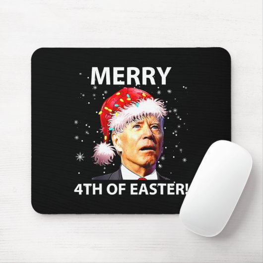 Frohe 4. Osterspass Joe Biden Weihnachten hässlich Mousepad (Mit Mouse)