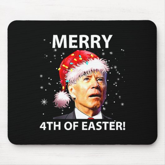 Frohe 4. Osterspass Joe Biden Weihnachten hässlich Mousepad (Vorne)