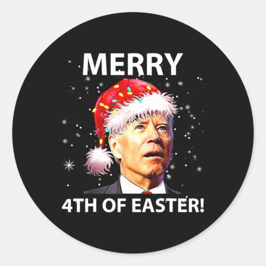 Frohe 4. Osterspass Joe Biden Weihnachten hässlich Runder Aufkleber (Vorderseite)
