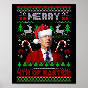 Frohe 4. Osterspass Joe Biden Weihnachten Ugly 2 Poster