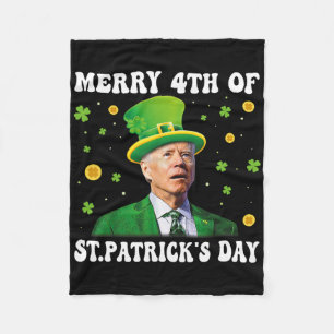Frohe 4. St. Patricks Day Groovy Joe Biden Konf Fleecedecke
