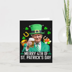 Frohe 4. St. Patricks Tag Lustiger Trump Leprechau Karte