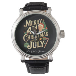 Frohe 4. Weihnachten im Juli Funny Biden Memes Armbanduhr
