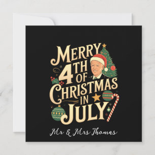 Frohe 4. Weihnachten im Juli Funny Biden Memes Einladung