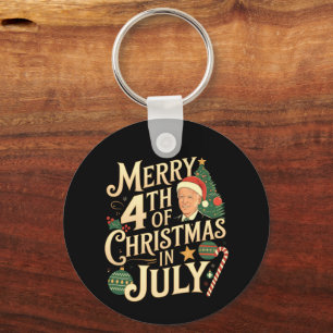 Frohe 4. Weihnachten im Juli Funny Biden Memes Schlüsselanhänger