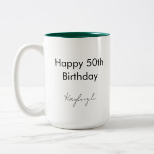 Frohe 50. Geburtstag 50 Jahre alte Party individue Zweifarbige Tasse