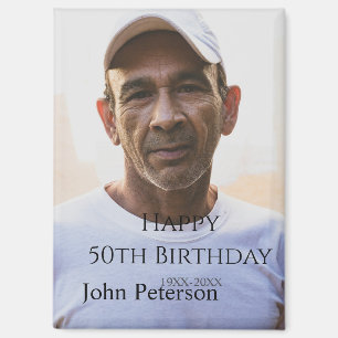 Frohe 50. Geburtstag Name Foto Jahr Mann einfach m Magnet