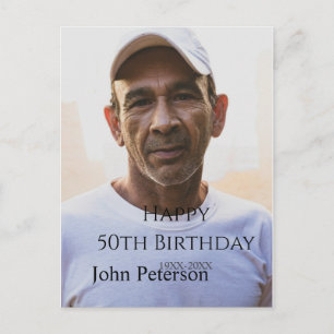 Frohe 50. Geburtstag Name Foto Jahr Mann einfach m Postkarte