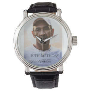 Frohe 50. Geburtstags name foto jahr mann einfach  Armbanduhr