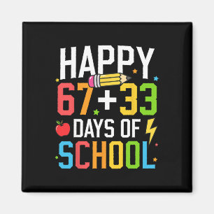Frohe 67 33 Schultage 100. Schultag Kind Magnet