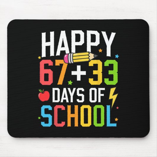 Frohe 67 33 Schultage 100. Schultag Kind Mousepad (Vorne)