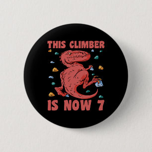 Frohe 7 Geburtstag 7 Jahre alte Kletterin klettert Button