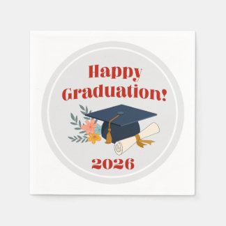 Frohe Abschlussfeier 2026! Cocktailservietten Serviette