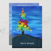 Frohe Abstrakte Paint Splash Weihnachtsbaum Einladung (Vorne/Hinten)