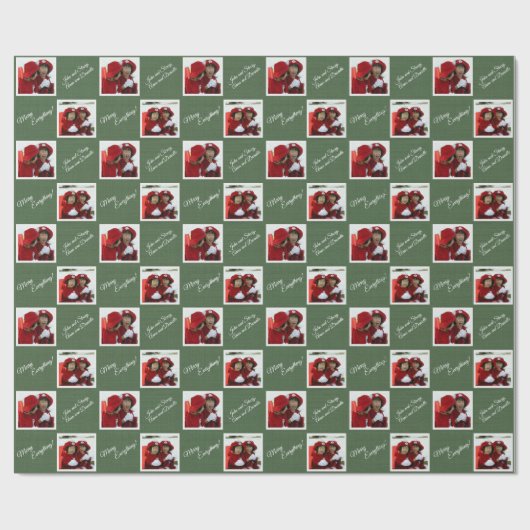 Frohe alles! - 2 FOTOS PERSONALISIERT Geschenkpapier (Flach)