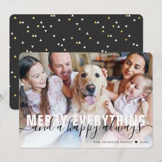 Frohe alles Familie Gold Foil Weihnachten (Vorne/Hinten)