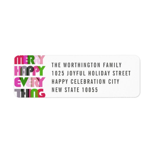 Frohe Alles farbenfrohe Typografie Urlaub (Vorne)