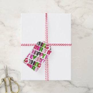 Frohe Alles farbenfrohe Weihnachtsgeschenk Tag Geschenkanhänger