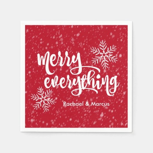 Frohe alles Feiertagsschneefall Serviette (Vorderseite)