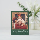 Frohe alles Foto Weihnachtskarte Postkarte (Stehend Vorderseite)