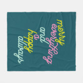 Frohe alles glücklich immer Minze Aquamarin Urlaub Fleecedecke (Vorderseite (Horizontal))