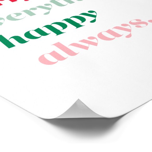 Frohe alles glücklich immer Weihnachten Poster (Ecke)