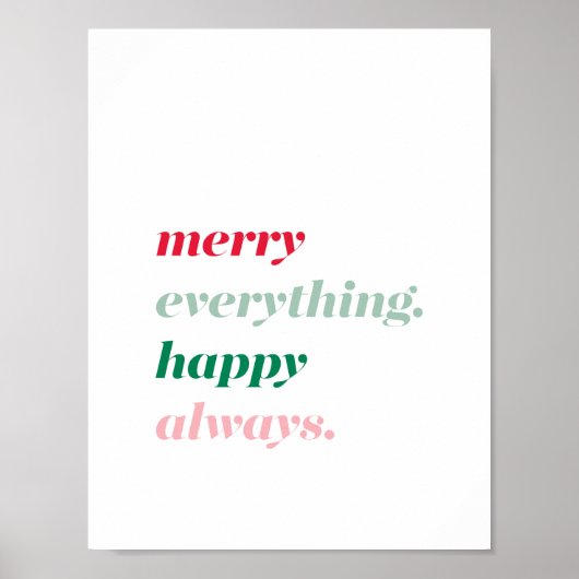 Frohe alles glücklich immer Weihnachten Poster (Vorne)