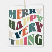 Frohe Alles Groovy Holiday Foto Keramikornament (Links)