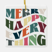 Frohe Alles Groovy Holiday Foto Keramikornament (Vorderseite)