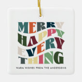 Frohe Alles Groovy Holiday Foto Keramikornament (Vorderseite)