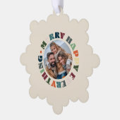 Frohe Alles Groovy Weihnachten Ornament Karte (Linke Ecke)