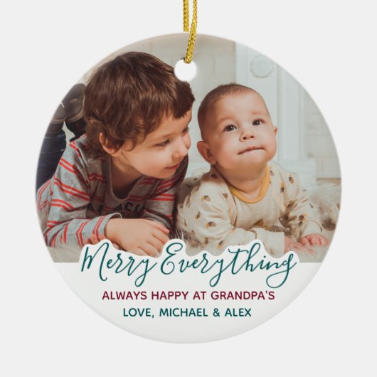 Frohe alles Großeltern Weihnachts-Foto Keramik Ornament (Vorne)