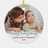 Frohe alles Großeltern Weihnachts-Foto Keramik Ornament (Hinten)