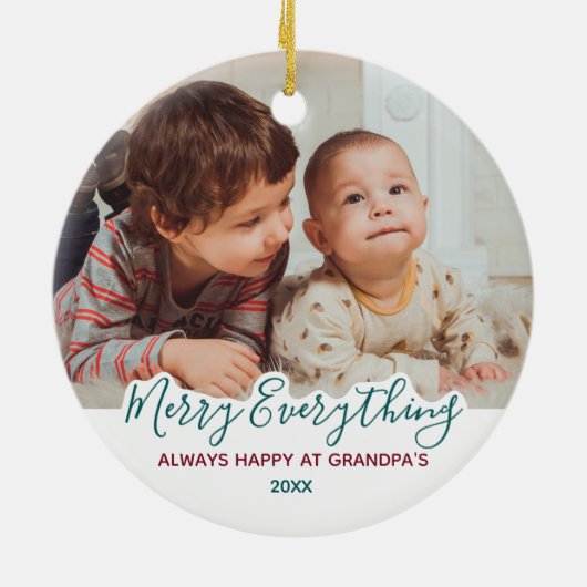 Frohe alles Großeltern Weihnachts-Foto Keramik Ornament (Hinten)