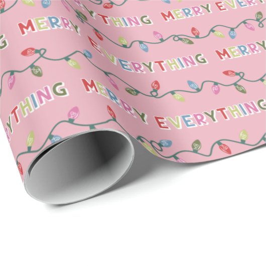 Frohe alles Mutes Weihnachtslicht pink Geschenkpapier (Rolleneckpunkt)