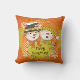 Frohe alles Snowmen Couple Holiday Pillow Kissen