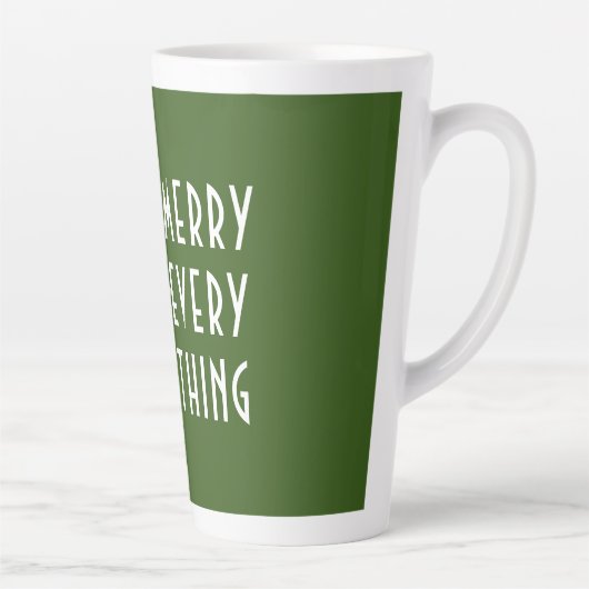 Frohe Alles Star Ornament Weihnachten Grün Milchtasse (Rechts)