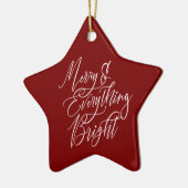 Frohe & Alles strahlend Rot Keramik Ornament (Links)