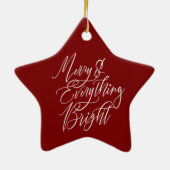 Frohe & Alles strahlend Rot Keramik Ornament (Hinten)