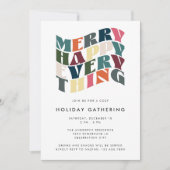 Frohe alles Wave Typografie Weihnachten Einladung (Vorderseite)