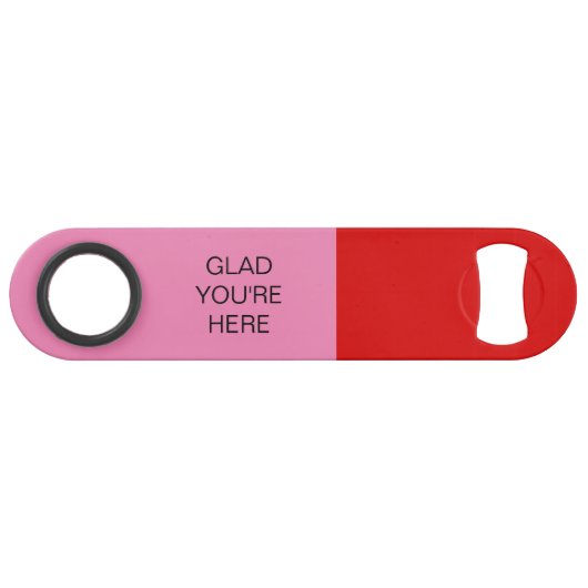 Frohe Ankunft in Rot und Pink Speed Flaschenöffner (Vorderseite (Horizontal))