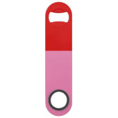 Frohe Ankunft in Rot und Pink Speed Flaschenöffner (Rückseite)
