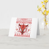 Frohe Antichristmas Funny Christmas Ugly Sweater Karte (Gelbe Blume)