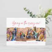 Frohe Ära Spaß vier Foto Rot Weihnachten (Stehend Vorderseite)
