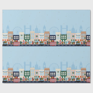 Frohe Avenue London Feiertags-Geschenkpapier Geschenkpapier