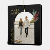 Frohe bald Verheiratet Weihnachten Save the Date Keramikornament (Links)