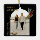 Frohe bald Verheiratet Weihnachten Save the Date Keramikornament (Vorderseite)